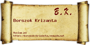 Borszok Krizanta névjegykártya